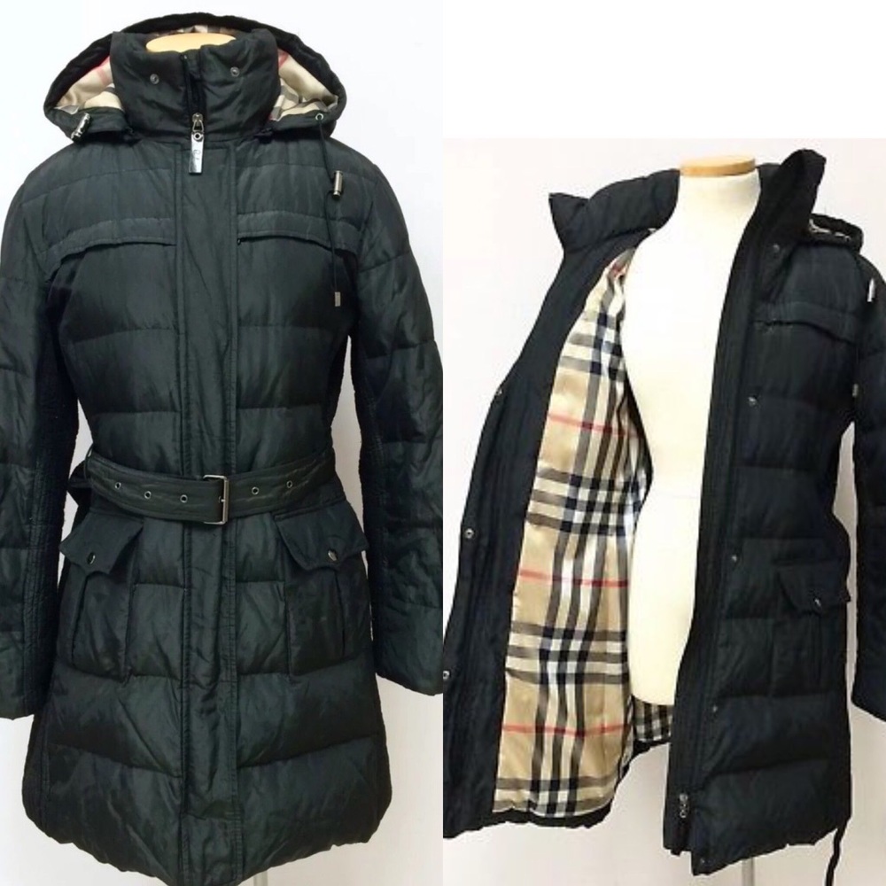 Woman BURBERRY Coat with hood Black/Large